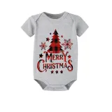 Christmas Matching Family Pajamas Merry Christmas Tree Gray Pajamas Set