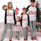 Christmas Matching Family Pajamas Feliz Navidad Firework White Pajamas Set