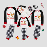 Christmas Matching Family Pajamas Feliz Navidad Santa And Deer White Pajamas Set