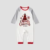 Christmas Matching Family Pajamas Merry Christmas Tree Gray Pajamas Set
