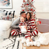 Christmas Family Matching Pajamas Sleepwear Red Stripes Sets Christmas Dad Gray Tops and Stripes Pants