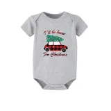 Christmas Matching Family Pajamas I'll Be Home For Christmas Car Gray Pajamas Set