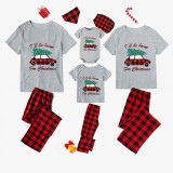 Christmas Matching Family Pajamas I'll Be Home For Christmas Car Gray Pajamas Set