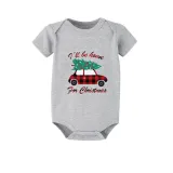 Christmas Matching Family Pajamas I'll Be Home For Christmas Car Gray Pajamas Set