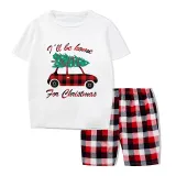 Christmas Matching Family Pajamas I'll Be Home For Christmas Car Gray Pajamas Set