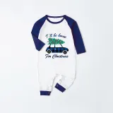 Christmas Matching Family Pajamas I'll Be Home For Christmas Car Blue Pajamas Set