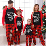 2022 Christmas Matching Family Pajamas Dear Santa They're The Naughty Ones Red Pajamas Set