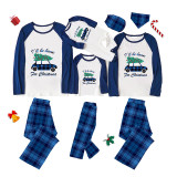 Christmas Matching Family Pajamas I'll Be Home For Christmas Car Blue Pajamas Set