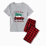 Christmas Matching Family Pajamas I'll Be Home For Christmas Car Gray Pajamas Set