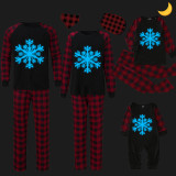 Christmas Matching Family Pajamas Luminous Glowing Blue Snowflake Black Pajamas Set