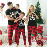 Christmas Matching Family Pajamas Castle Santa Claus Black Pajamas Set