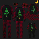 Christmas Matching Family Pajamas Luminous Glowing Santa Claus Fireworks Christmas Black Pajamas Set