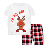 Christmas Matching Family Pajamas Ho Ho Ho Smile Deer Short Pajamas Set