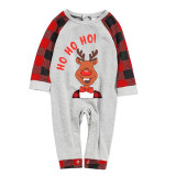 Christmas Matching Family Pajamas Ho Ho Ho Smile Deer Red Pajamas Set