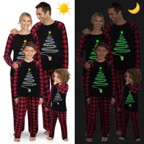 Christmas Matching Family Pajamas Luminous Glowing Santa Claus Fireworks Christmas Black Pajamas Set