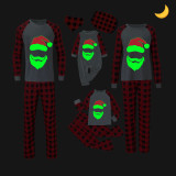 Christmas Matching Family Pajamas Luminous Glowing Santa Claus Head Black Pajamas Set