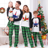 Christmas Matching Family Pajamas Unicorn Plaids Pajamas Set