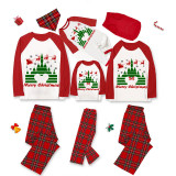 Christmas Matching Family Pajamas Castle Santa Claus Red Pajamas Set