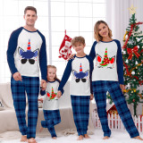 Christmas Matching Family Pajamas Unicorn Green Blue Plaids Pajamas Set