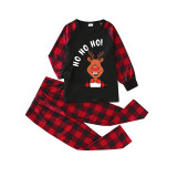 Christmas Matching Family Pajamas Ho Ho Ho Smile Deer Black Pajamas Set