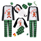 Christmas Matching Family Pajamas Ho Ho Ho Smile Deer Plaids Pajamas Set