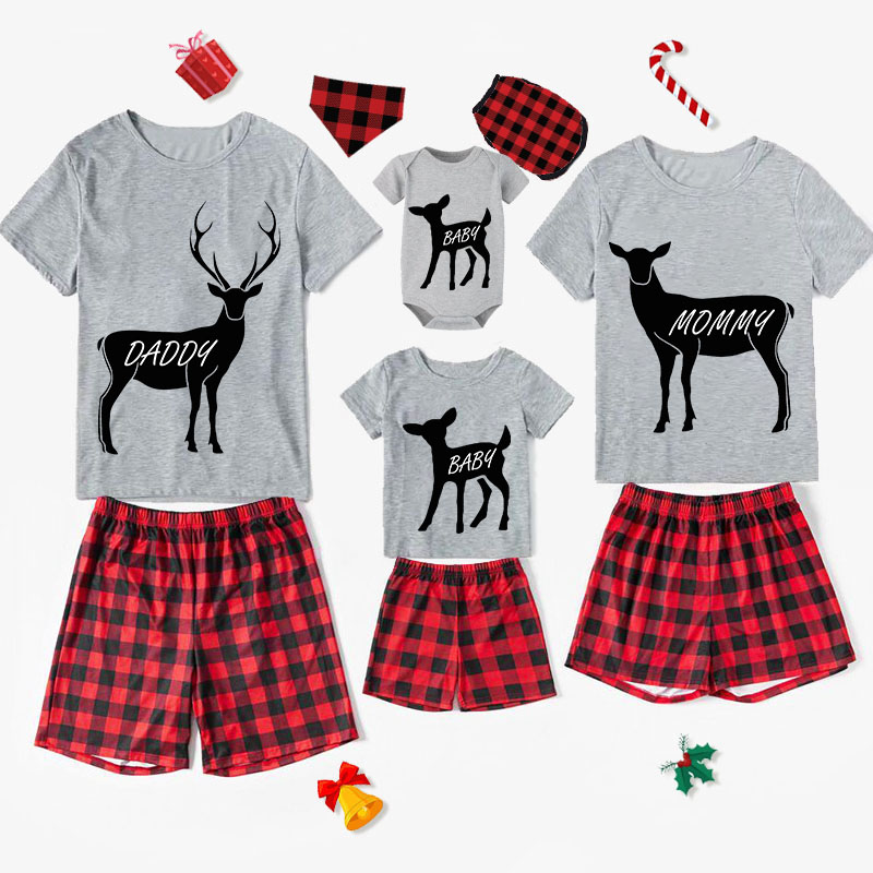 Christmas Matching Family Pajamas Deers Family Short Pajamas Set