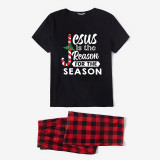 Christmas Matching Family Pajamas Jesus Is The Reason For The Season Black Pajamas Set