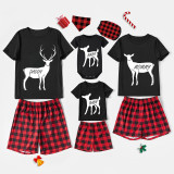 Christmas Matching Family Pajamas Deers Family Black Pajamas Set