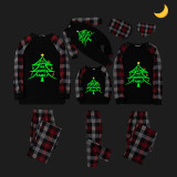 Christmas Matching Family Pajamas Luminous Glowing We Are Family Christmas Tree Black Pajamas Set