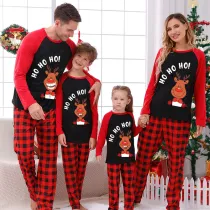 Christmas Matching Family Pajamas Ho Ho Ho Smile Deer Black And Red Pajamas Set