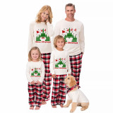 Christmas Matching Family Pajamas Castle Santa Claus White Pajamas Set