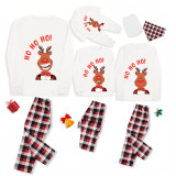 Christmas Matching Family Pajamas Ho Ho Ho Smile Deer White Pajamas Set