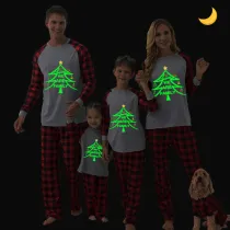 Christmas Matching Family Pajamas Luminous Glowing We Are Family Christmas Tree Black Pajamas Set
