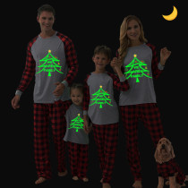 Christmas Matching Family Pajamas Luminous Glowing We Are Family Christmas Tree Black Pajamas Set
