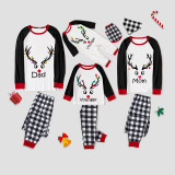 Christmas Matching Family Pajamas Antler With Colorful Lights White Pajamas Set