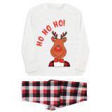 Christmas Matching Family Pajamas Ho Ho Ho Smile Deer White Pajamas Set