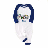 2022 Christmas Matching Family Pajamas Exclusive Design Printed Christmas Crew Blue Plaids Pajamas Set