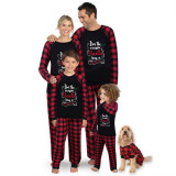 Christmas Matching Family Pajamas Slogan I'm The Reason Santa Has A Naughty List Black Pajamas Set