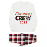2022 Christmas Matching Family Pajamas Exclusive Design Printed Christmas Crew White Pajamas Set