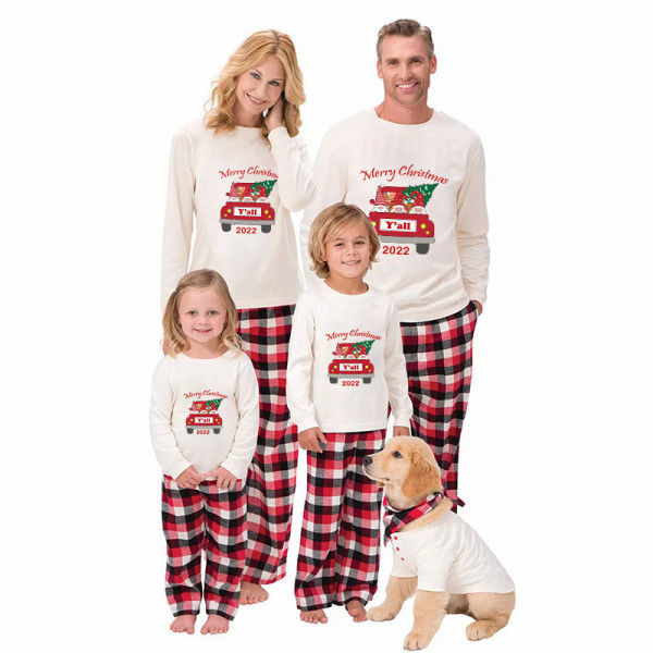 2022 Christmas Matching Family Pajamas Exclusive Design Gnomies Your Are All Merry Christmas White Pajamas Set