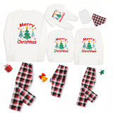 Christmas Matching Family Pajamas Three Christmas Trees White Pajamas Set