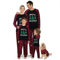 Christmas Matching Family Pajamas Three Christmas Trees Black Pajamas Set