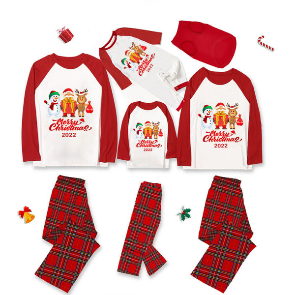 2022 Christmas Matching Family Pajamas Christmas Exclusive Design Santa and Snowman Merry Christmas Gift Box Pajamas Set