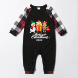 2022 Christmas Matching Family Pajamas Christmas Exclusive Design Santa and Snowman Merry Christmas Gift Box Red Pajamas Set