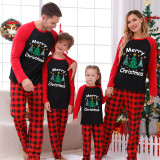 Christmas Matching Family Pajamas Three Christmas Trees Red Pajamas Set