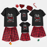 Christmas Matching Family Pajamas Slogan I'm The Reason Santa Has A Naughty List Black Pajamas Set
