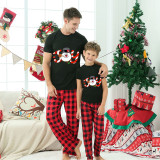 Christmas Matching Family Pajamas Joy Snowman Black Pajamas Set