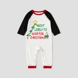 Christmas Matching Family Pajamas Christmas Tree With Various Words White Pajamas Set