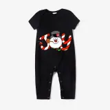 Christmas Matching Family Pajamas Joy Snowman Black Pajamas Set