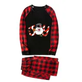 Christmas Matching Family Pajamas Joy Snowman Black Pajamas Set